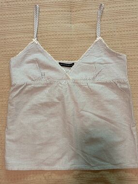 Brandy Melville Blue and White Edith Striped Tank